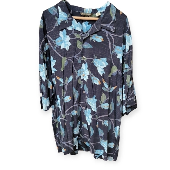 Tommy Bahama Other - Tommy Bahama Hawaiian Floral Button Up Shirt Top Men's Size XXL Blue Green